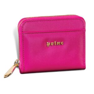 Roze kožni novčanik sa zlatnim rajsferšlusom
