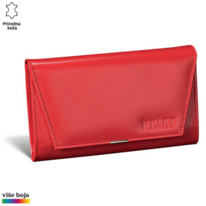 Crveni kožni novčanik brenda Princ Leather elegantnog dizajna.