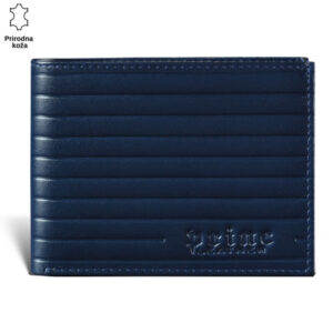 MUŠKI NOVČANIK LINIJE 7 Narandžasti novčanik od prave kože brenda Princ Leather sa horizontalnim šarama i utisnutim logotipom.