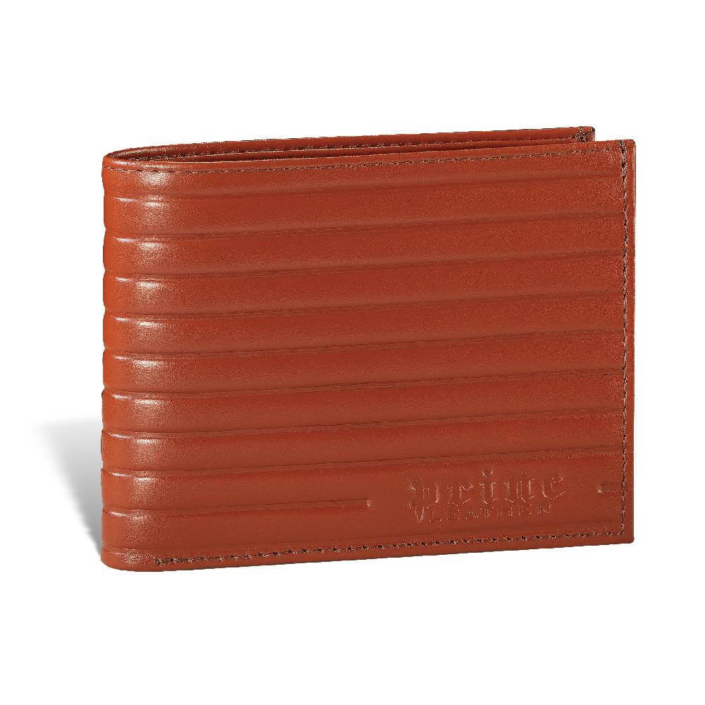 395viski Smeđi kožni novčanik sa reljefnim prugama