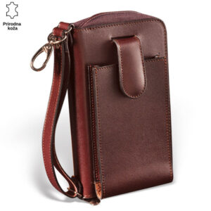 Braon kozna torbica-novcanik.