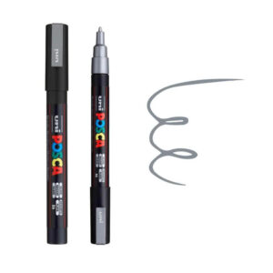 Dva crna Posca markera različite debljine sa sivim linijama na beloj pozadini.