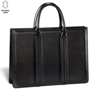 Crna poslovna torba od prirodne kože