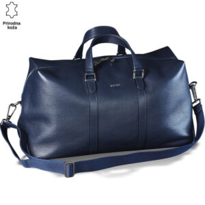 Plava torba od prirodne kože sa logom Princ Leather