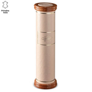 Elegantni stalak od prirodne kože i drveta