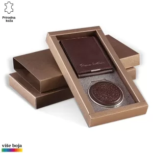 Set braon kožnih proizvoda Princ Leather u luksuznom pakovanju
