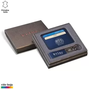 Kožni poklon set Princ Leather u smeđoj kutiji