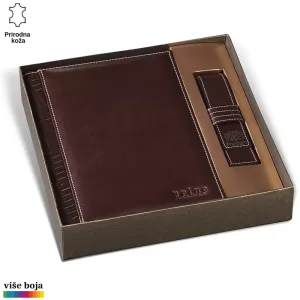 Kožni dnevnik sa drvenim kutijom