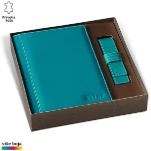 Elegantni set od kože u plavoj boji