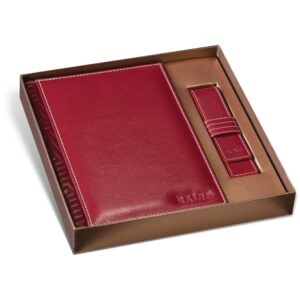 Princ Leather kožni dvodelni set rokovnik i futrola za olovku boje bordo