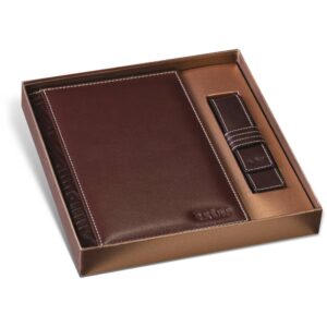 Princ Leather kožni dvodelni set rokovnik i futrola za olovku boje braon