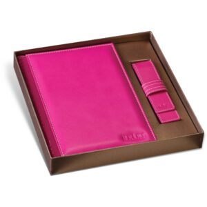 Princ Leather kožni dvodelni set rokovnik i futrola za olovku boje roze