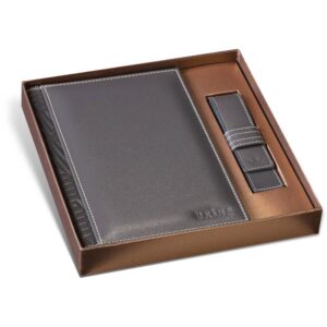 Princ Leather kožni dvodelni set rokovnik i futrola za olovku boje sive