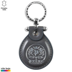 Princ Leather kožni privezak sa utisnutim logotipom i metalnim prstenom
