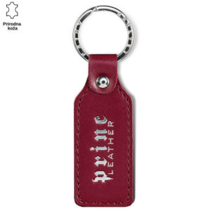 Crveni kožni privezak sa utisnutim logoom Princ Leather.