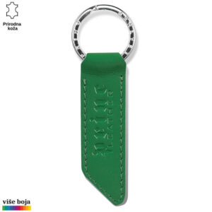 Kožni privezak zelene boje sa utisnutim logoom Princ Leather