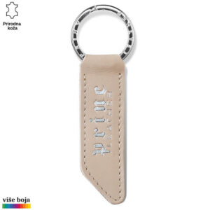 Kožni privezak sa natpisom "Princ Leather" u bež boji