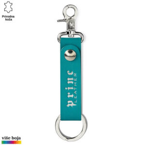 Kožni privezak u tirkiznoj boji sa srebrnom kopčom