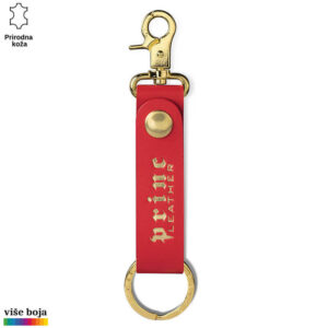 Crveni kožni privezak sa zlatnim detaljima