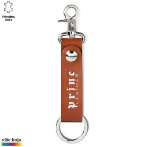 Kožni privezak za ključeve sa metalnim kopčama