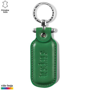 Privjesak za ključeve izrađen od zelene prirodne kože