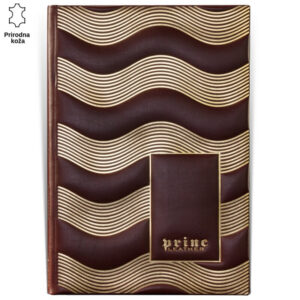 Ručne izrade dnevnik od prirodne kože sa talasastim zlatnim detaljima