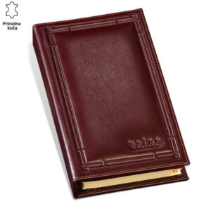 Elegantna braon kožna sveska sa logom Princ Leather