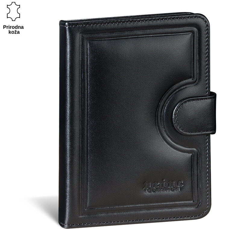 938-2 Crna kožna futrola sa utisnutim logom "Princ Leather".
