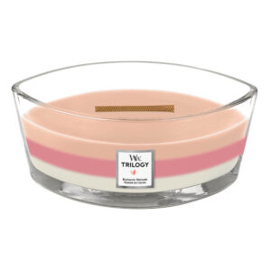 Triosveća u staklenoj posudi sa tri sloja voska različitih boja