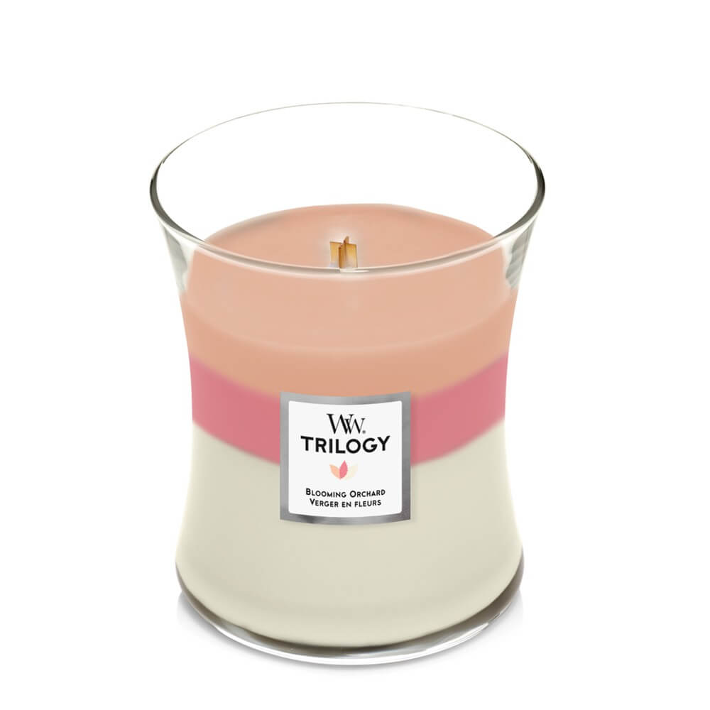 MEDIUM-BLOOMING-ORCHARD Providna sveća u više boja marke Woodwick Trilogy