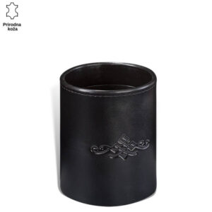 ČAŠA ZA OLOVKE 2 Crna kožna čaša sa reljefnim dizajnom brenda Princ Leather.