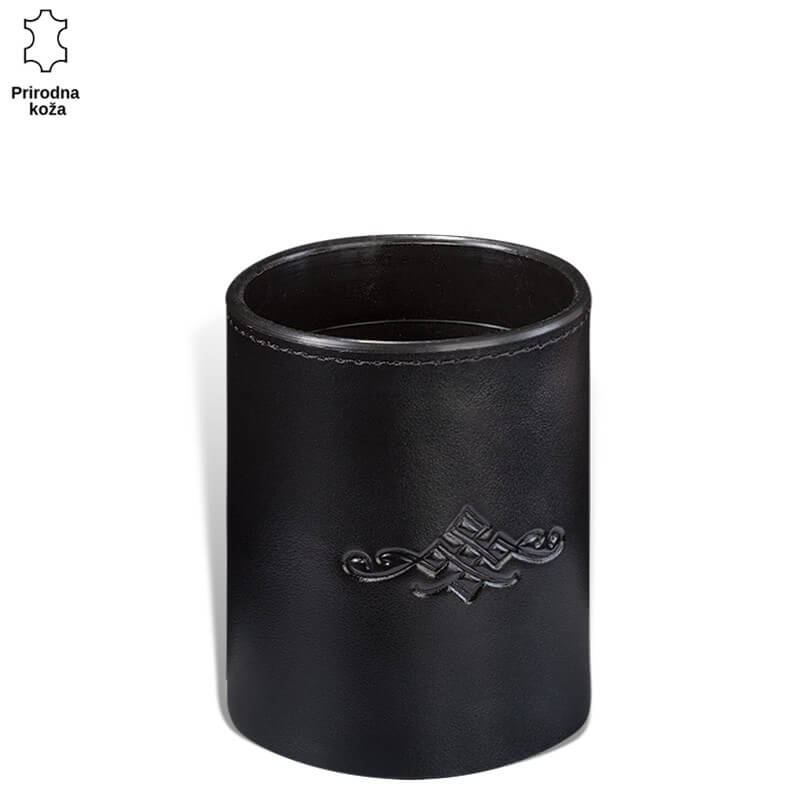 P511-2 Crna kožna čaša sa reljefnim dizajnom brenda Princ Leather.