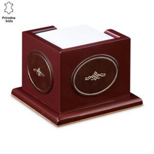 Tamno crveni kožni držač s papirima sa dekorativnim zlatnim detaljima. Princ Leather.