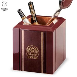Elegantni kožni držač za olovke brenda Princ Leather sa zlatnim detaljima