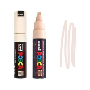 Dve Posca markere krem boje sa linijom iscrtane boje.