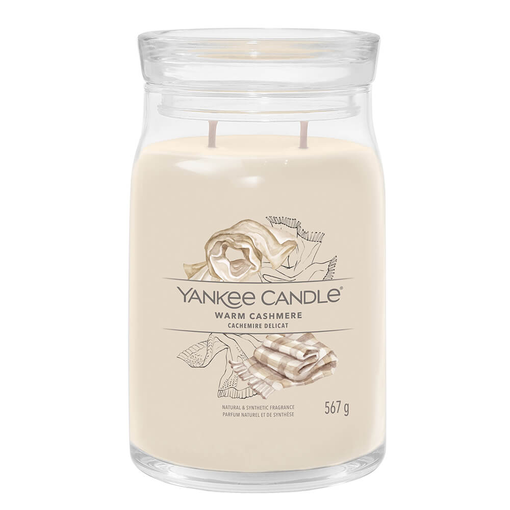 WARM CASHMERE-2 Staklena sveća Yankee Candle mirisne note toplog kašmira.