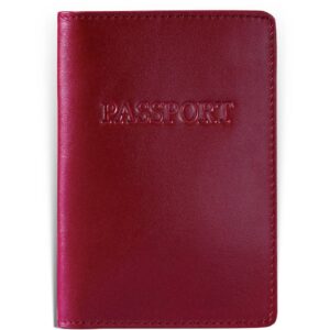 Crveni kožni omot za pasoš brenda Princ Leather.