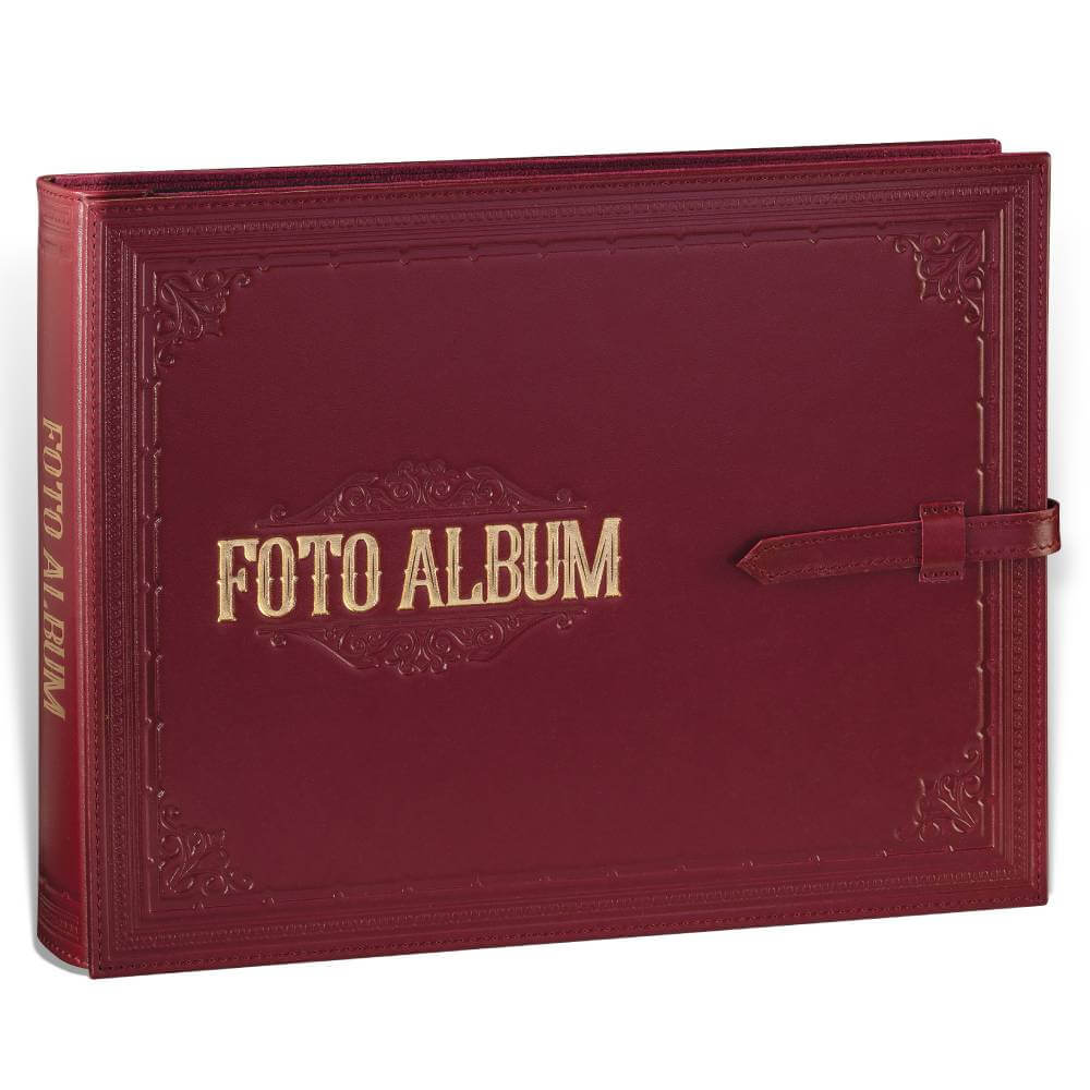 fotoalbumbordo Raskošni crveni kožni foto album sa zlatnim slovima i dekorativnim ukrasima