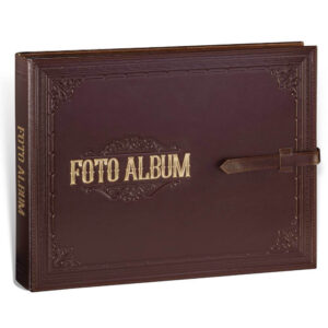 FOTO ALBUM 4 Kožni foto album sa zlatnim natpisom "Foto Album" na prednjoj strani
