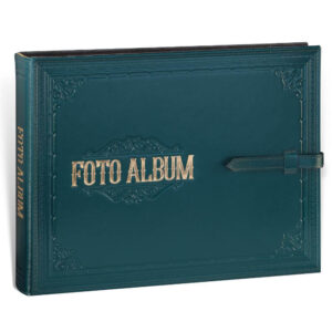 FOTO ALBUM 3 Elegantni zeleni kožni foto album sa zlatnim slovima na prednjoj strani