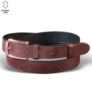 Braon kožni kaiš sa teksturom marke Princ Leather