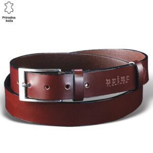 Smeđi kožni kaiš sa metalnom kopčom