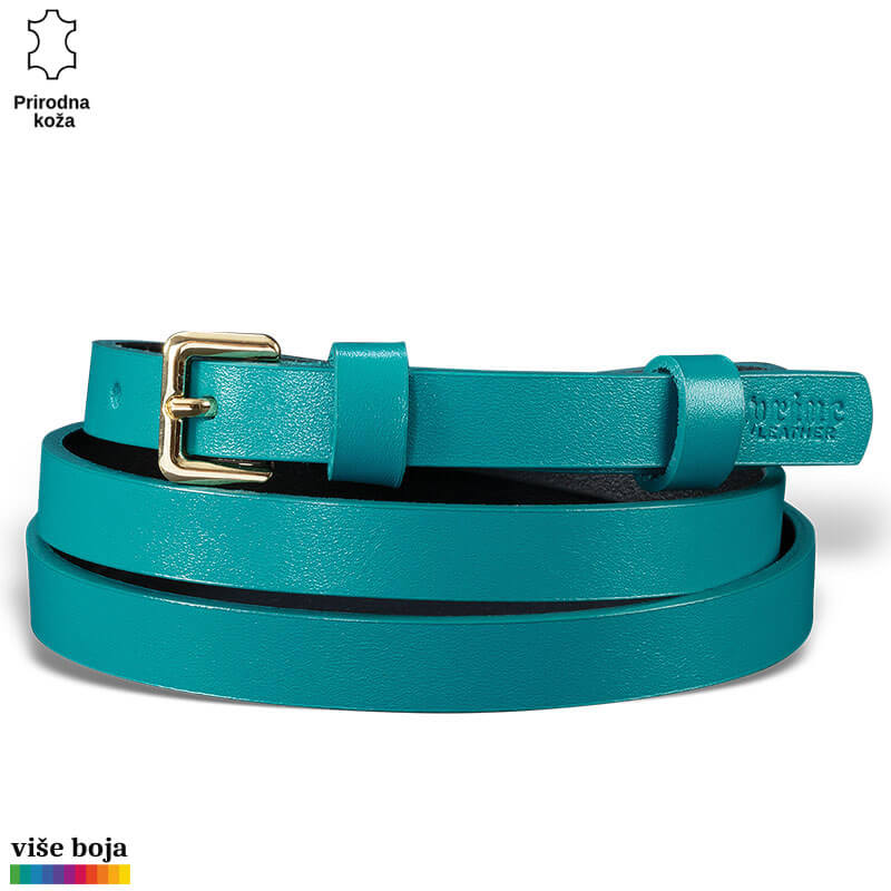 p218-14-copy Tirkizni kožni kaiš sa zlatnom kopčom
