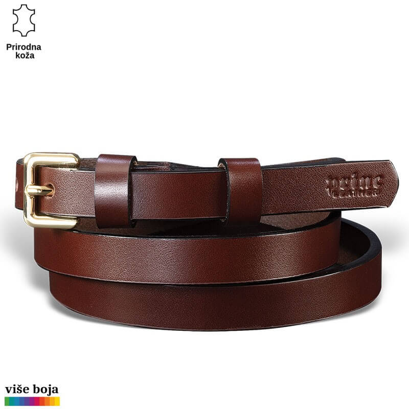 p218-2-copy Smeđi kožni kaiš sa zlatnom kopčom i ugraviranim logotipom Princ Leather.