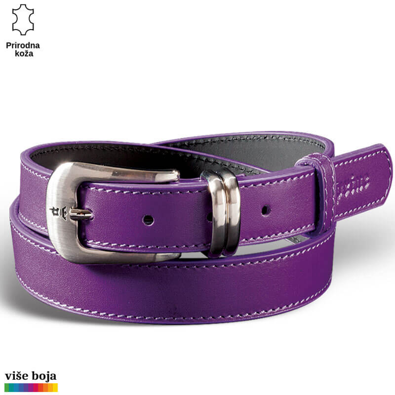 p227-13-copy Princ Leather ljubičasti kožni kaiš sa metalnom kopčom.