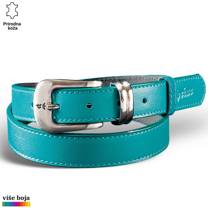 p227-14-copy Tirkizni kožni kaiš brenda Princ Leather sa srebrnom kopčom.