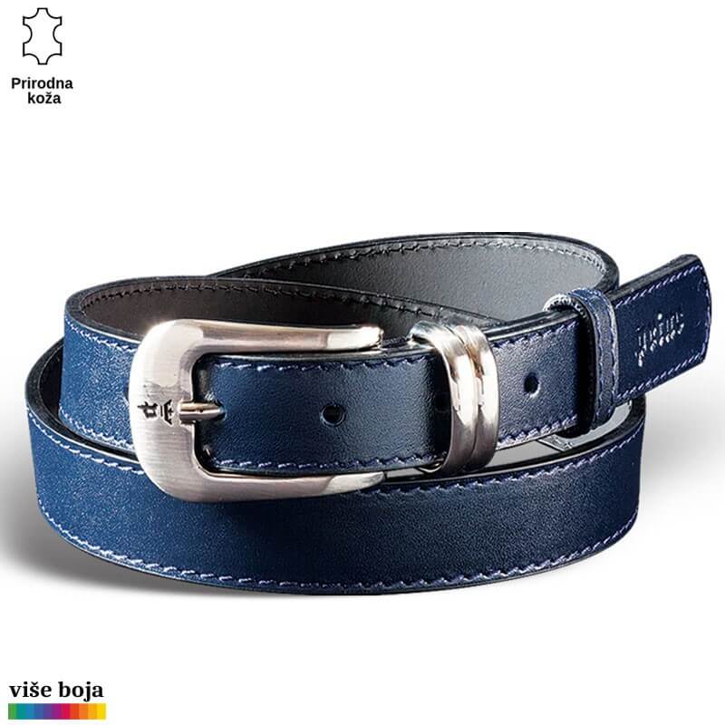 p227-5-copy Kožni kaiš tamnoplave boje sa srebrnom kopčom