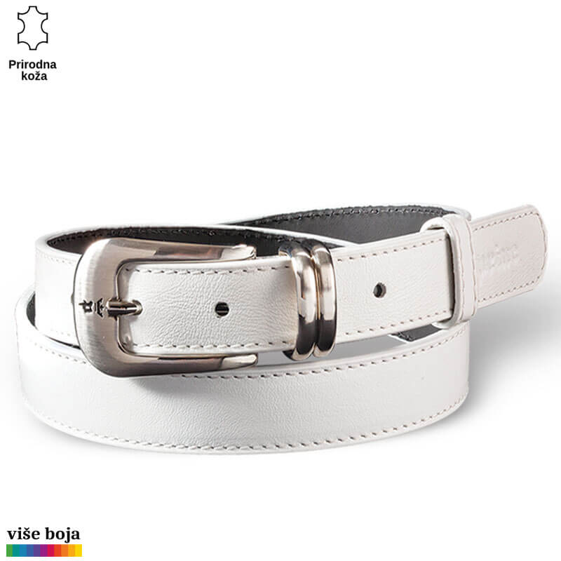 p227-9-copy Beli kožni kaiš Princ Leather sa metalnom kopčom.