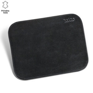 Crna pravougaona podloga od prirodne kože marke Princ Leather.
