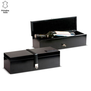 Kutija od prirodne kože za odlaganje vina brenda Princ Leather.